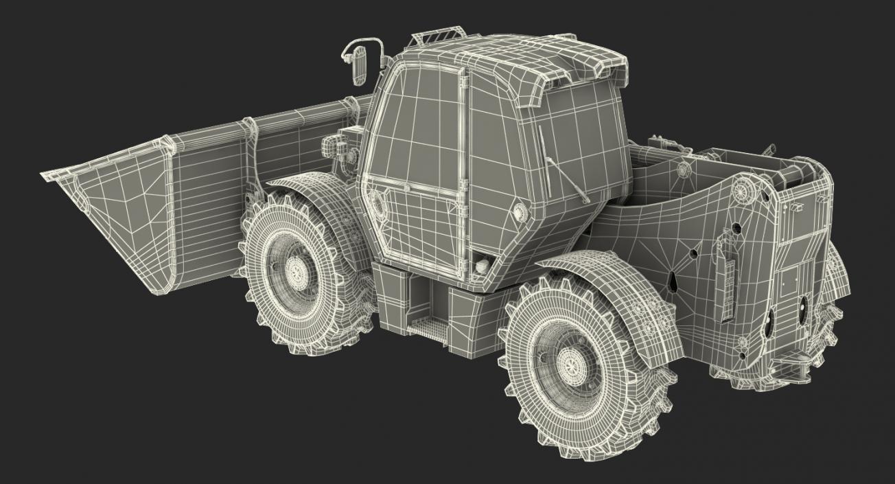 3D JCB 535 Telehandler Forklift Bucket Dirty