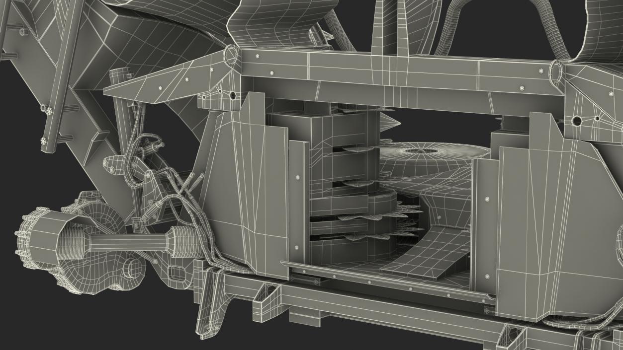 3D Harvester Corn Header Semi-Folded model