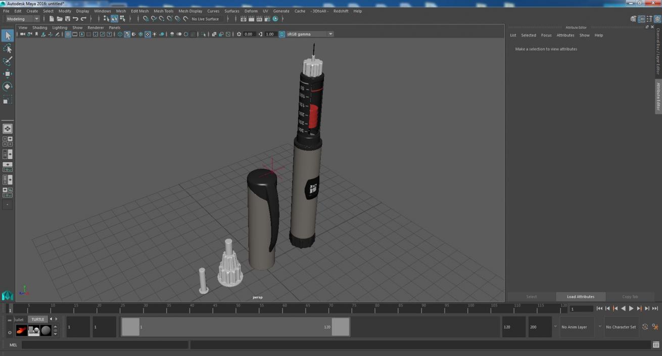 Smart Injector Pen 300ml Gray 3D model