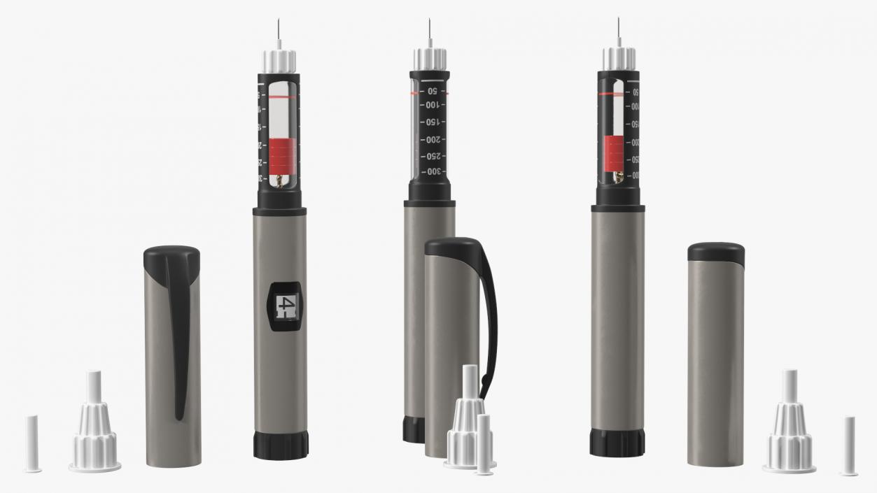 Smart Injector Pen 300ml Gray 3D model