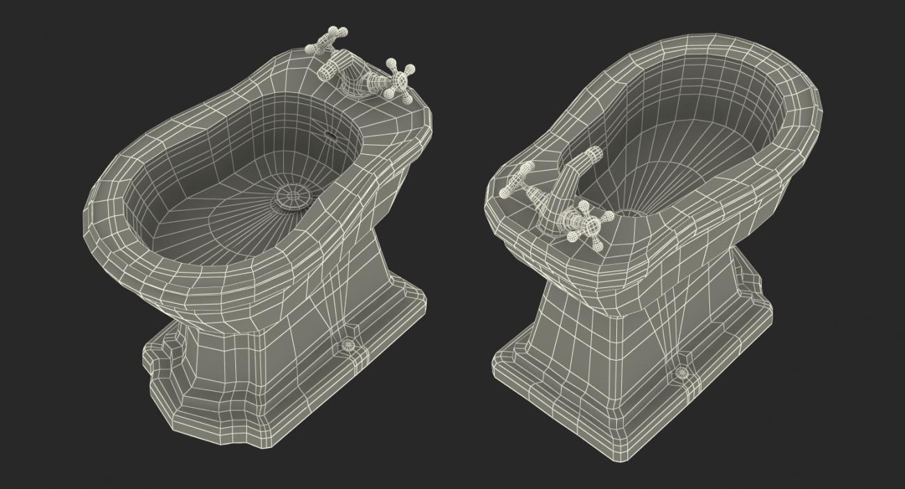 3D Old Style Classic Bidet model