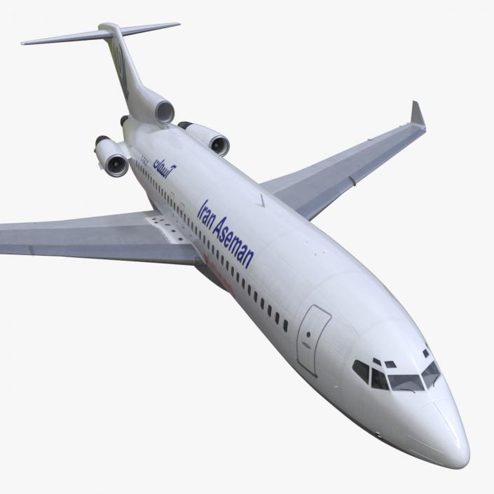 3D Commercial Airliner Boeing 727-100 Iran Aseman Rigged model