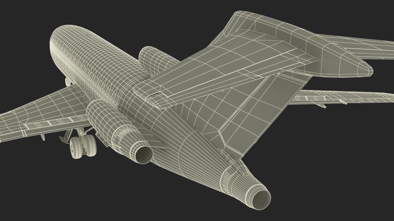 3D Commercial Airliner Boeing 727-100 Iran Aseman Rigged model