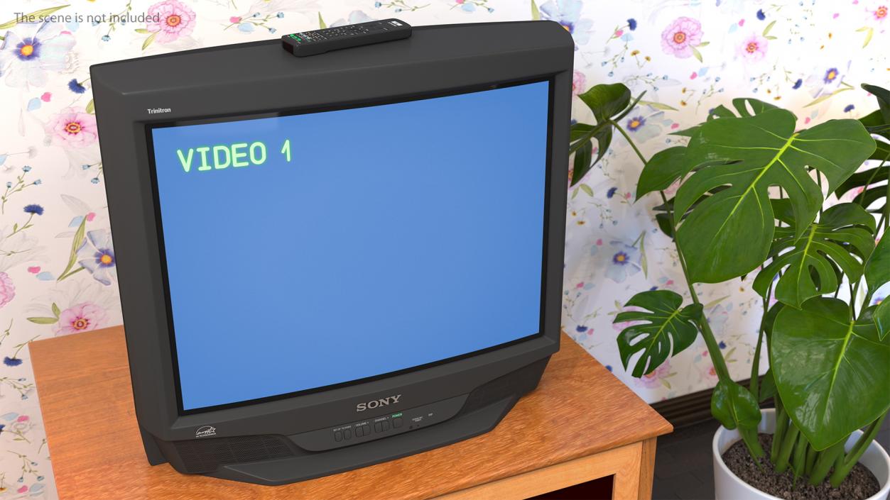 3D model Sony KV-27S46 Retro CRT TV with IR Control On