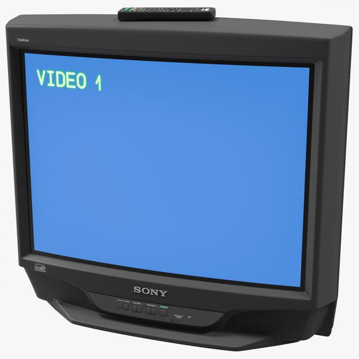 3D model Sony KV-27S46 Retro CRT TV with IR Control On