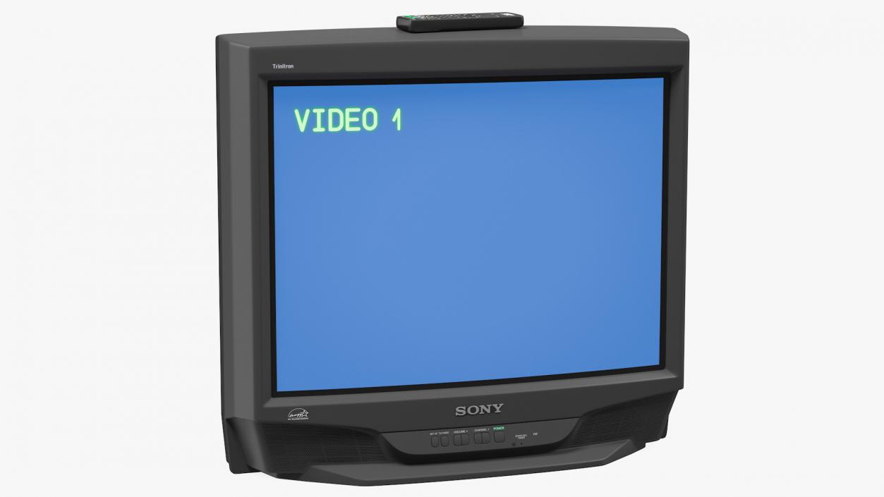 3D model Sony KV-27S46 Retro CRT TV with IR Control On