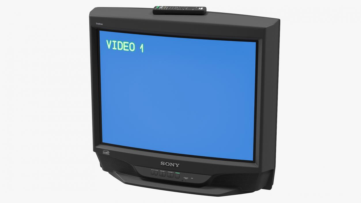 3D model Sony KV-27S46 Retro CRT TV with IR Control On