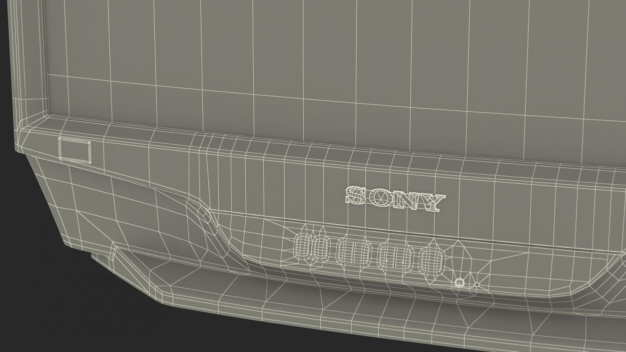 3D model Sony KV-27S46 Retro CRT TV with IR Control On