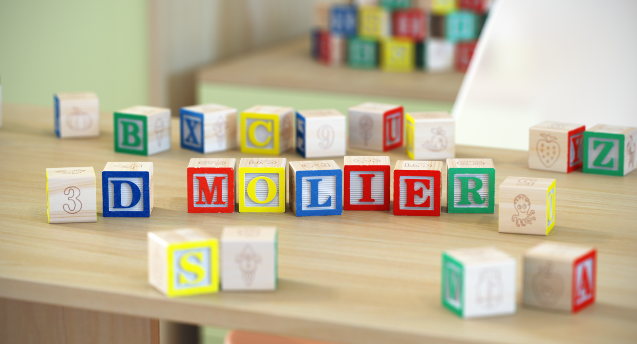 3D Wooden Alphabet Blocks Set