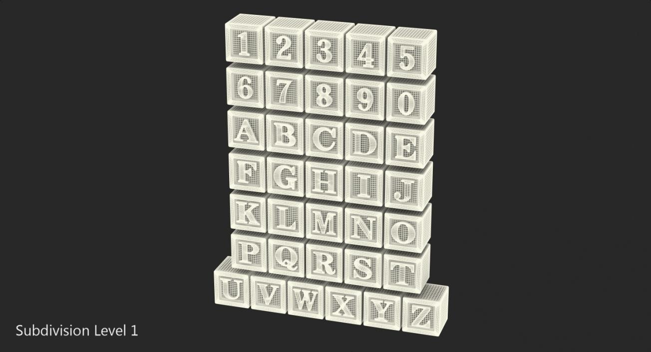 3D Wooden Alphabet Blocks Set