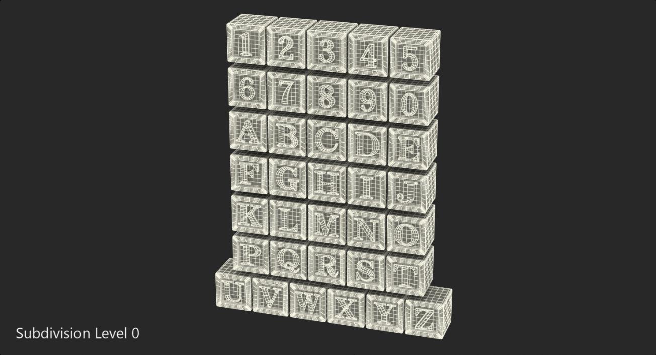 3D Wooden Alphabet Blocks Set