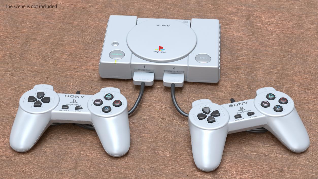 3D Sony Playstation Classic Console with Controller model