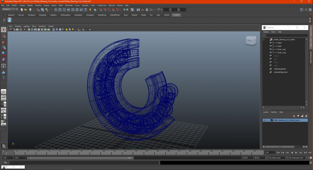 3D model Roller Bearing Cut Inside