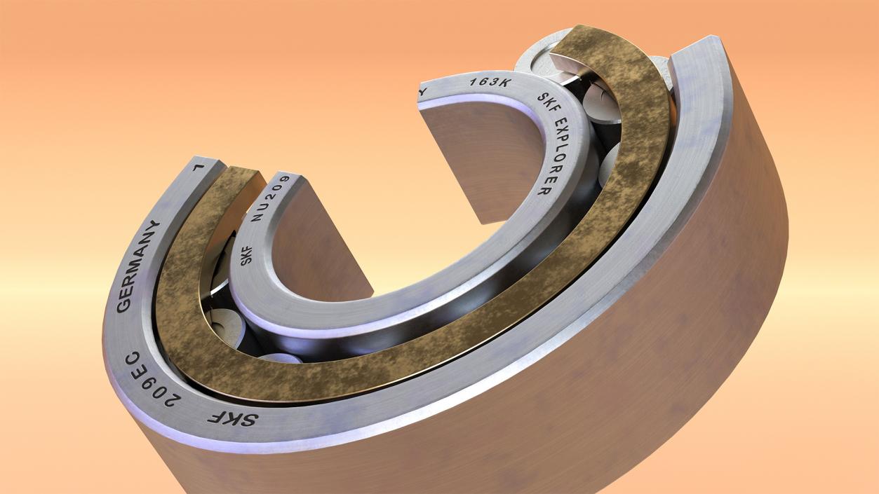 3D model Roller Bearing Cut Inside