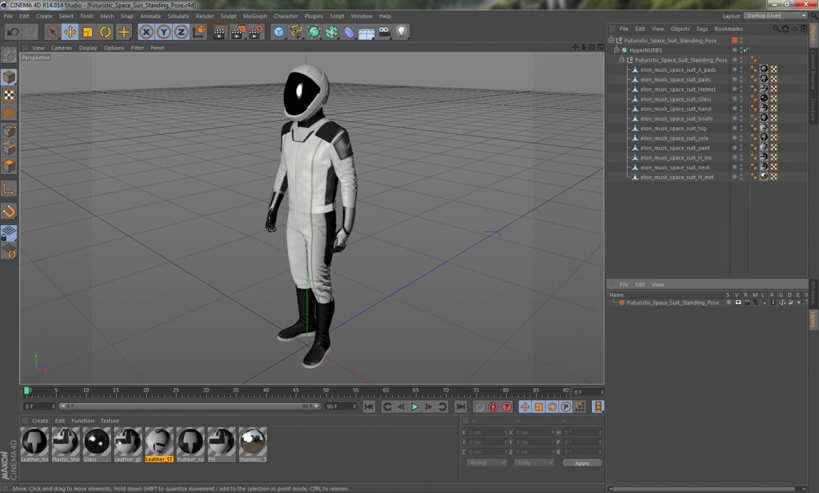 3D model Futuristic Space Suit Standing Pose