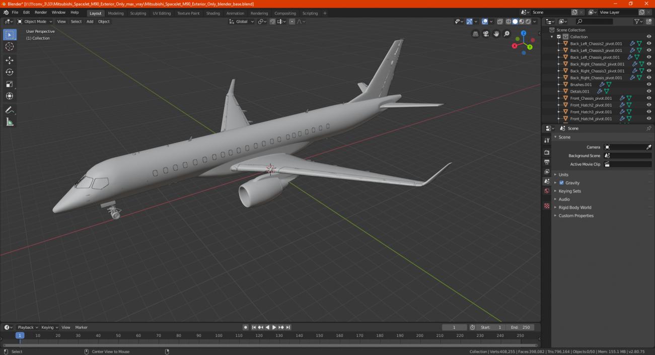 Mitsubishi SpaceJet M90 Exterior Only 3D