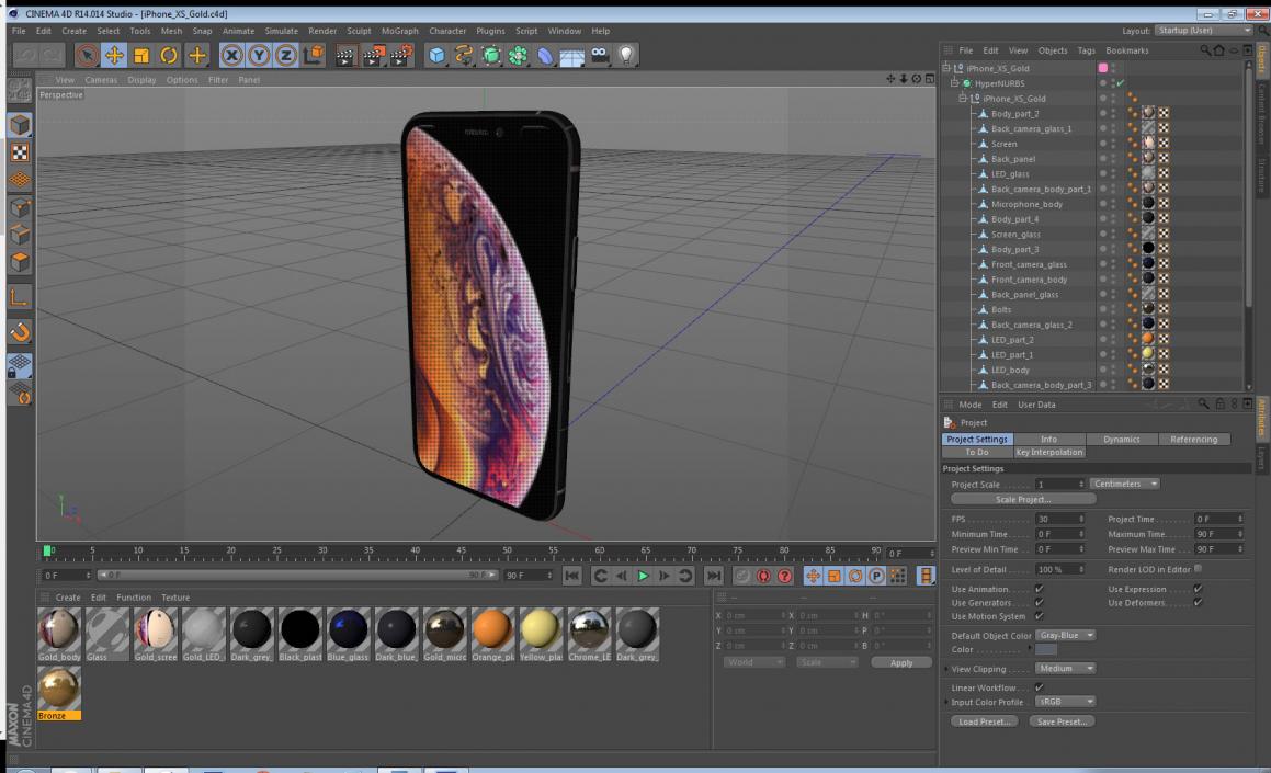 iPhone XS Gold 3D model