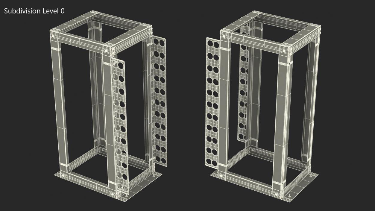 Open Frame Server Rack 30U Empty 3D