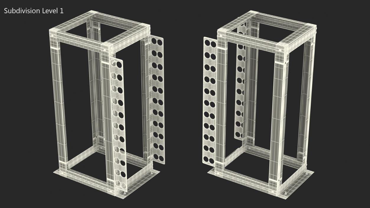 Open Frame Server Rack 30U Empty 3D