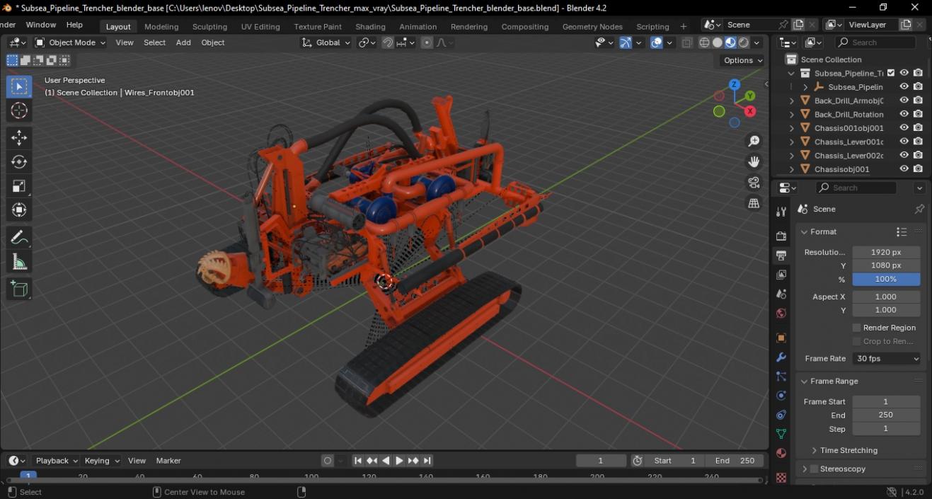 Subsea Pipeline Trencher 3D model