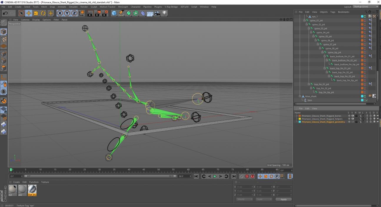 Prionace Glauca Shark Rigged for Cinema 4D 3D