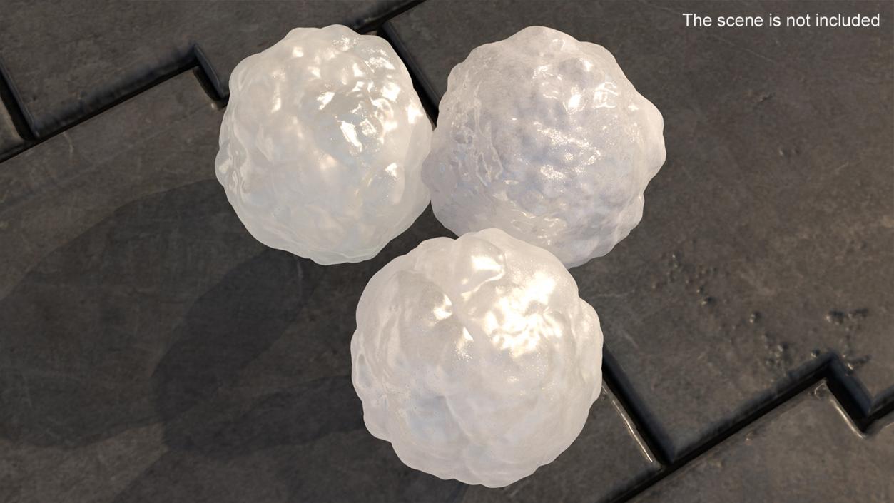 Three Large Hailstones 3D