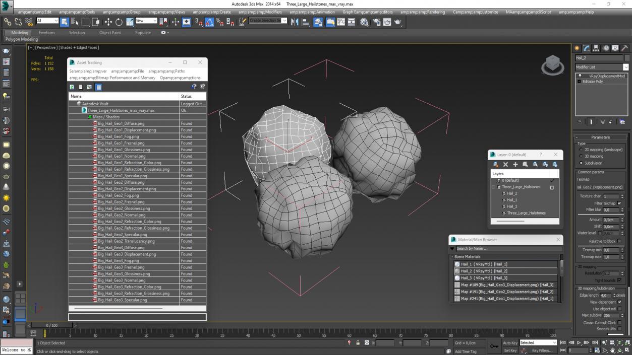 Three Large Hailstones 3D