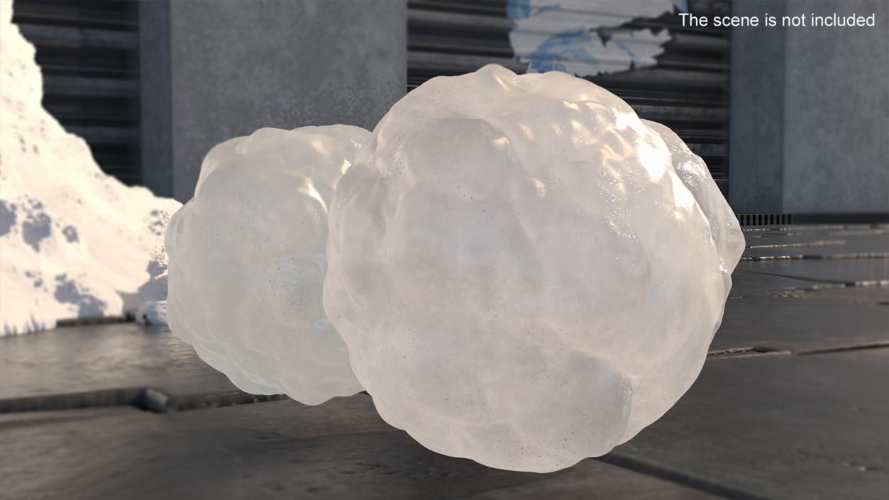 Three Large Hailstones 3D