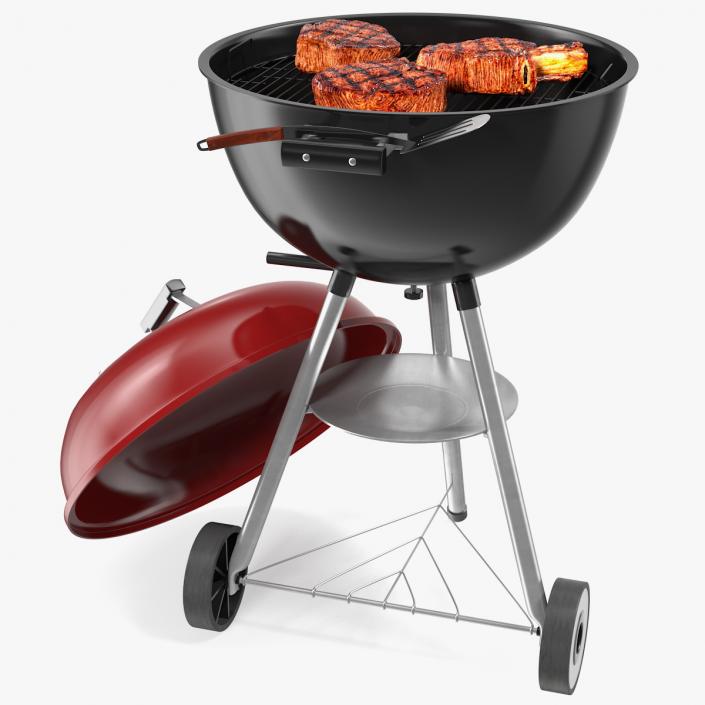 Kettle Grill with Meat 3D