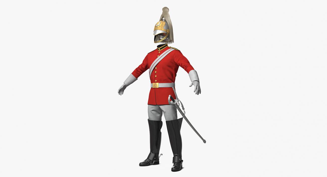 3D British Cavalry Royal Life Guard Uniform Set with Fur model