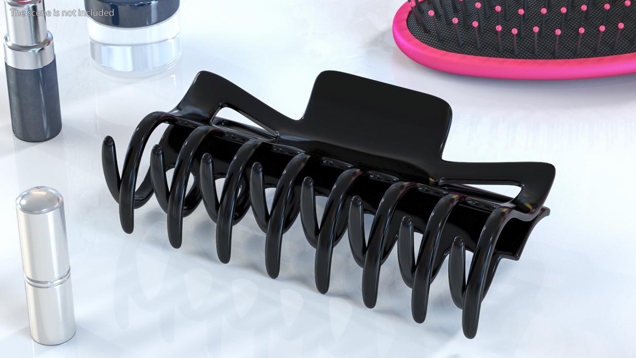 Plastic Claw Hair Clip 3D