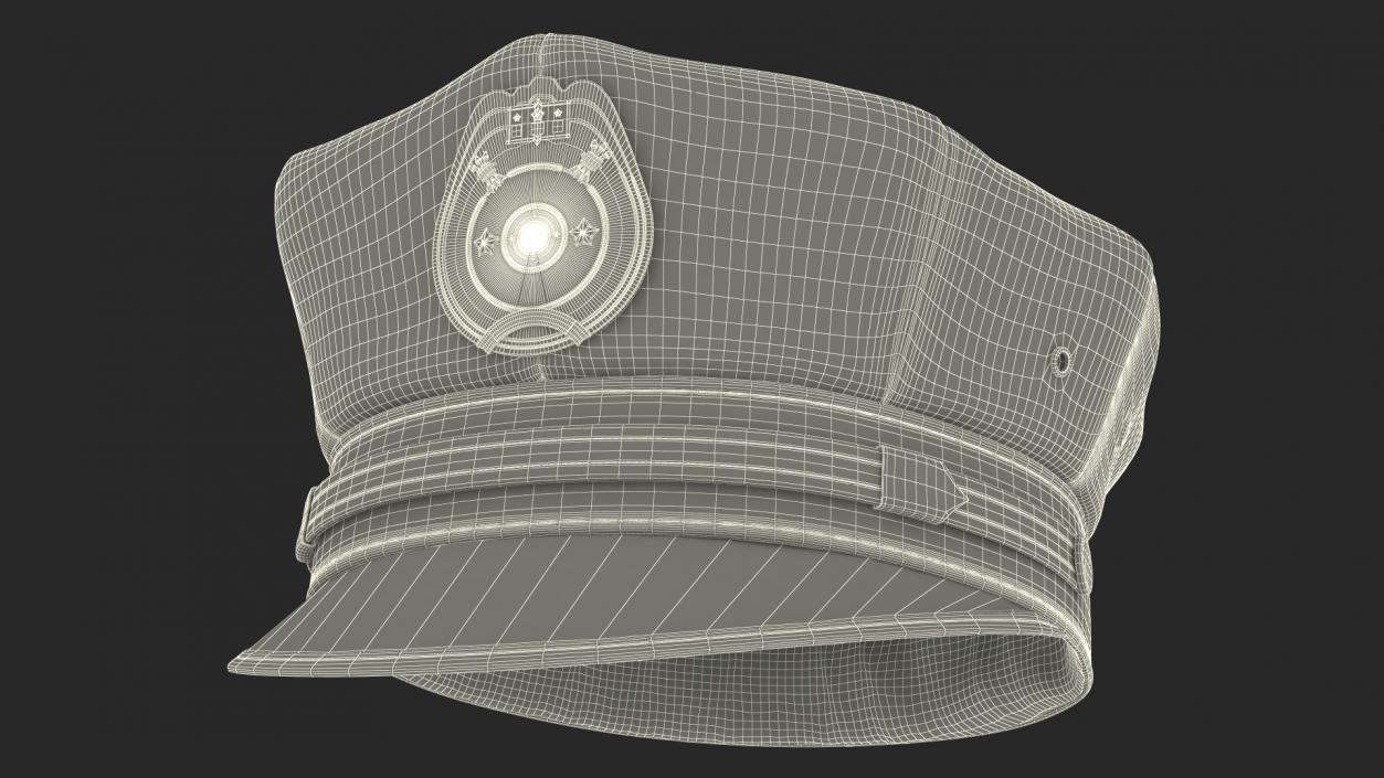 Highly Detailed Police Officer Cap 3D model