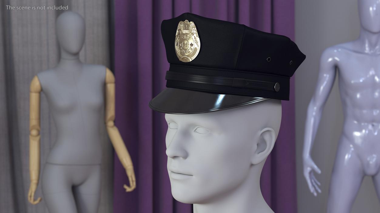 Highly Detailed Police Officer Cap 3D model