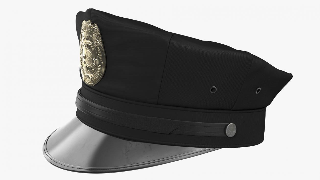 Highly Detailed Police Officer Cap 3D model