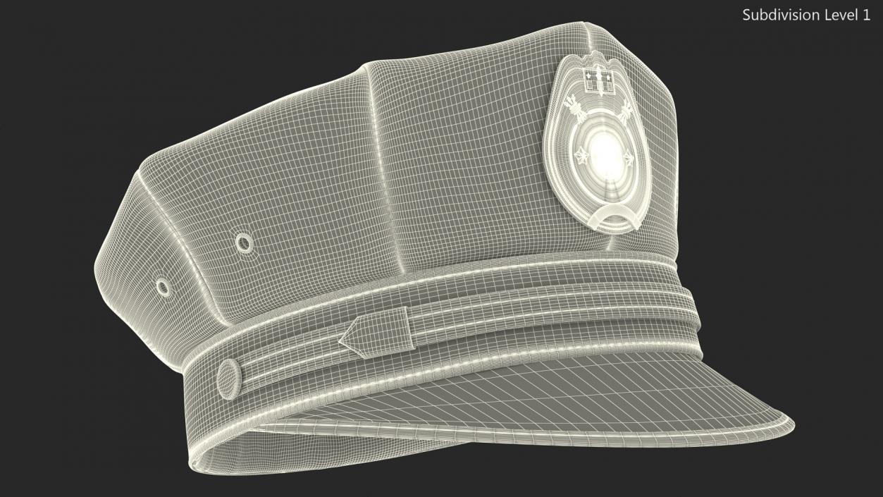 Highly Detailed Police Officer Cap 3D model