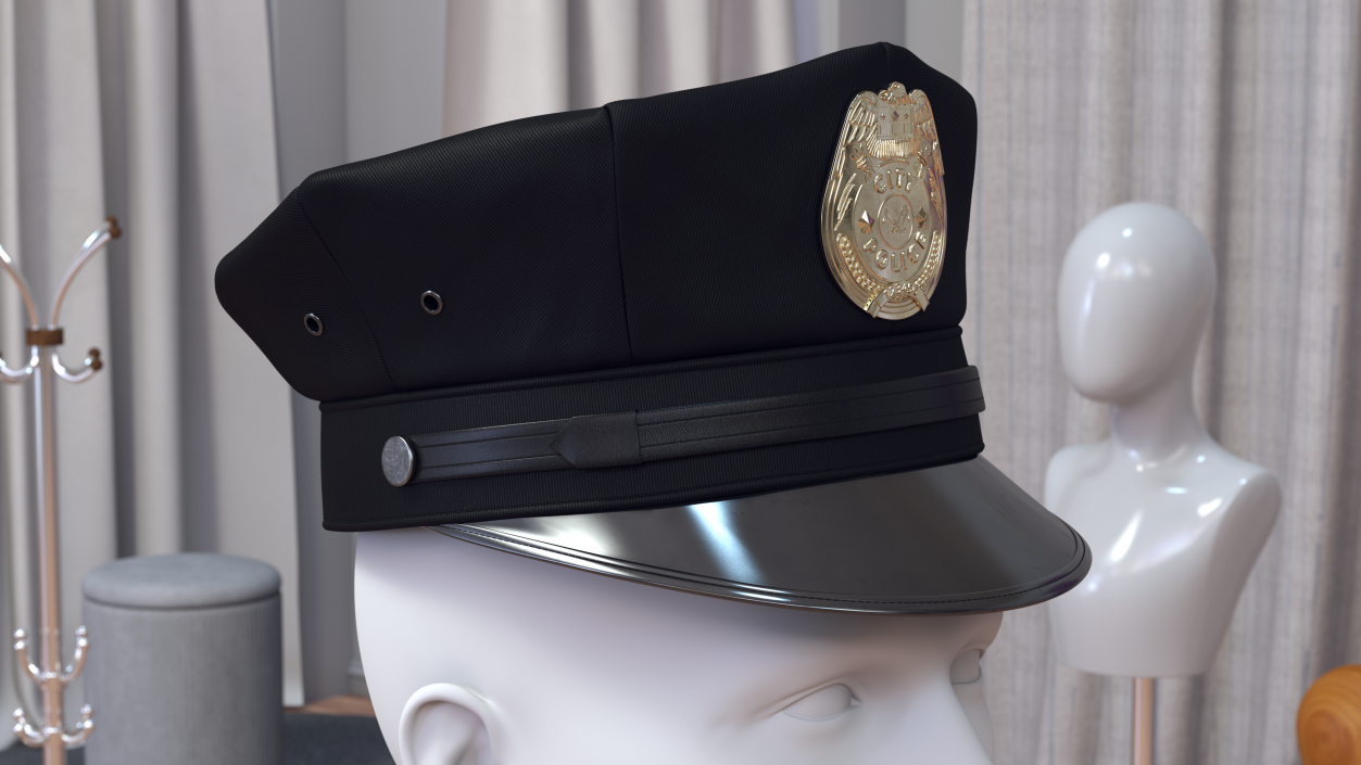 Highly Detailed Police Officer Cap 3D model