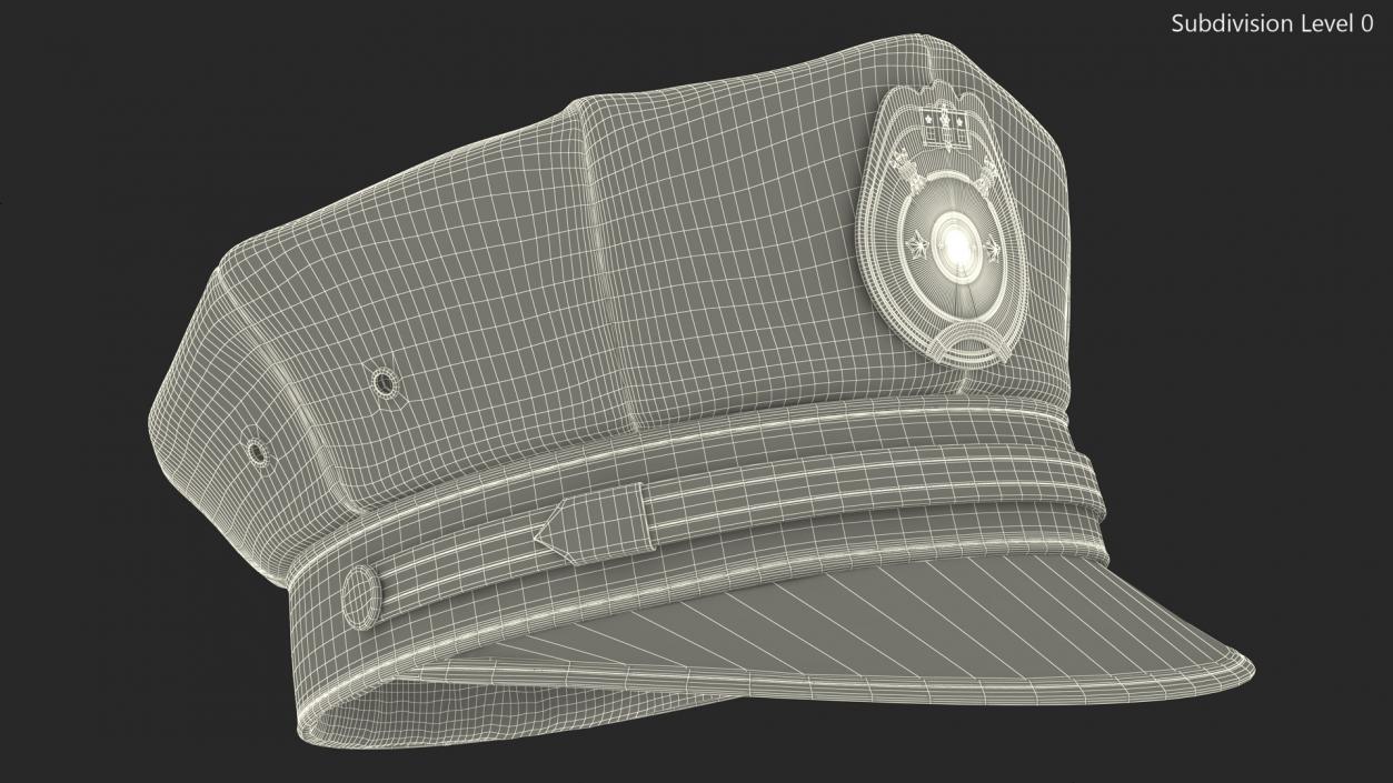 Highly Detailed Police Officer Cap 3D model