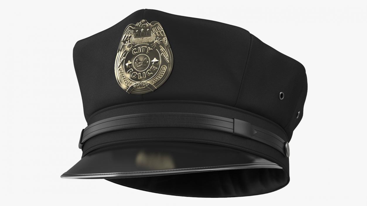 Highly Detailed Police Officer Cap 3D model