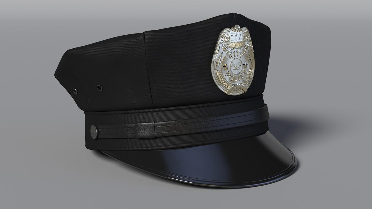 Highly Detailed Police Officer Cap 3D model