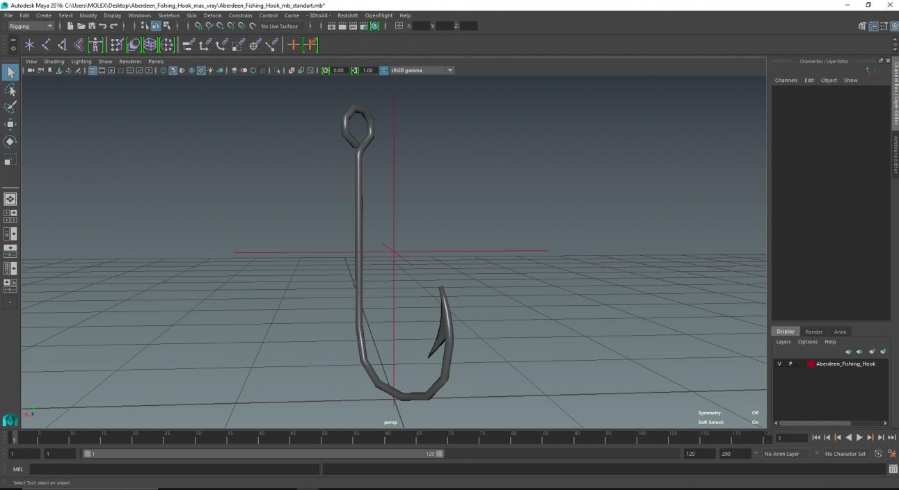 3D Aberdeen Fishing Hook