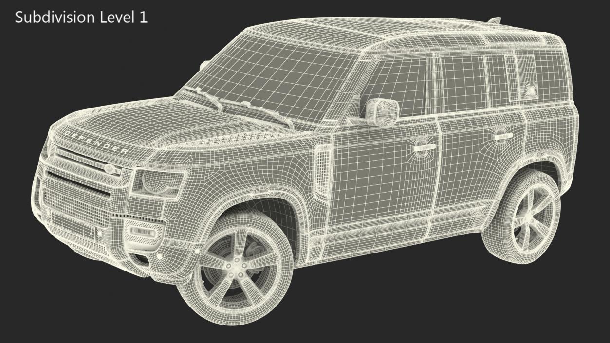 Land Rover Defender Country Pack Rigged 3D model