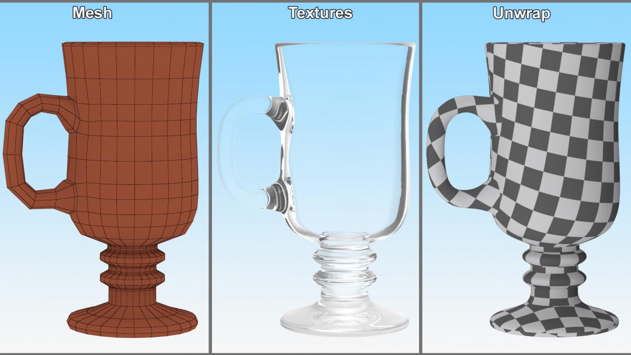 Irish Glass Coffee Mug 2 3D model