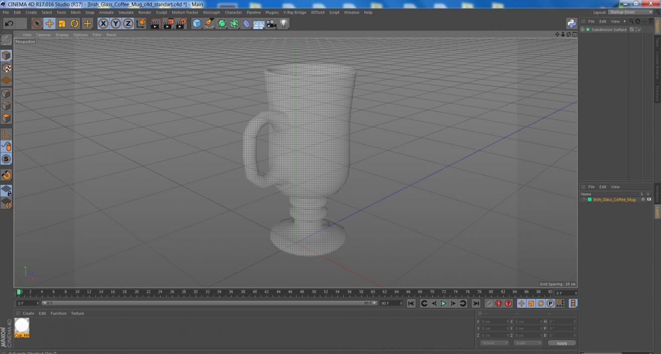 Irish Glass Coffee Mug 2 3D model