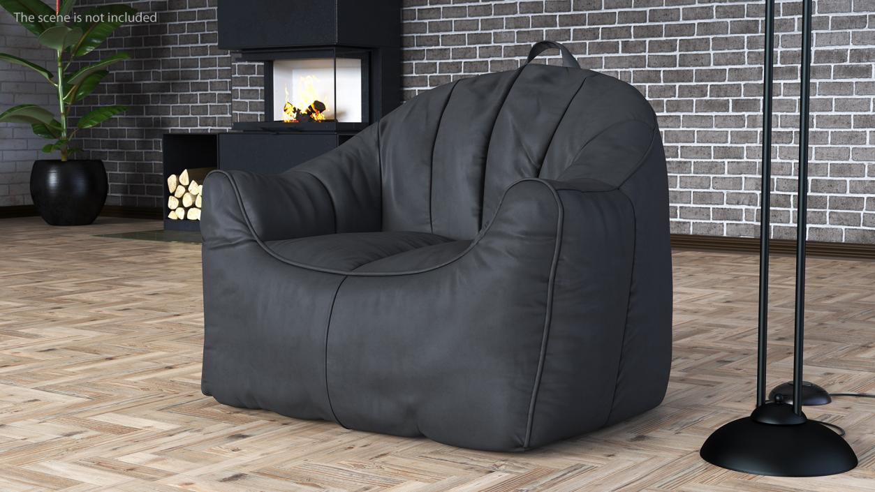 Hug Bean Bag Armchair Black 3D