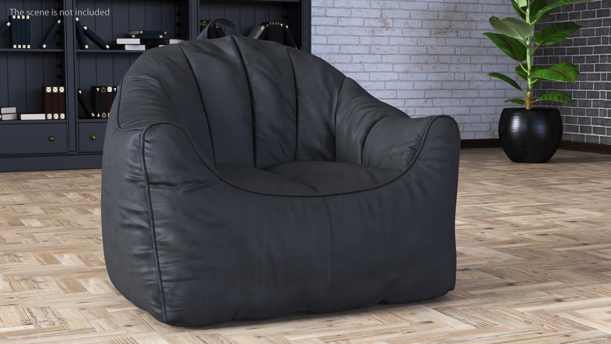 Hug Bean Bag Armchair Black 3D