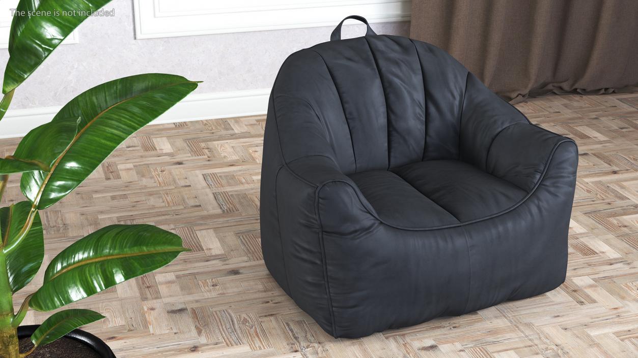 Hug Bean Bag Armchair Black 3D