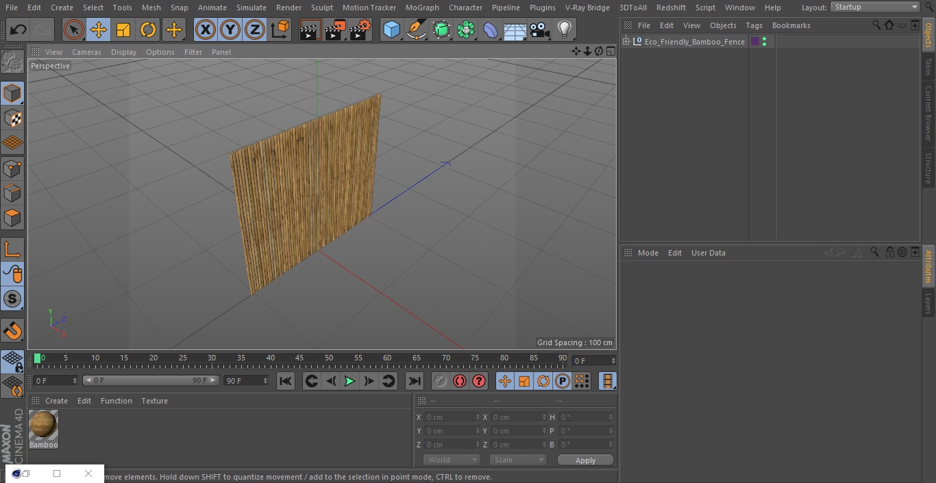 3D model Eco-Friendly Bamboo Fence