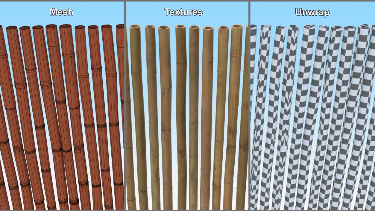 3D model Eco-Friendly Bamboo Fence