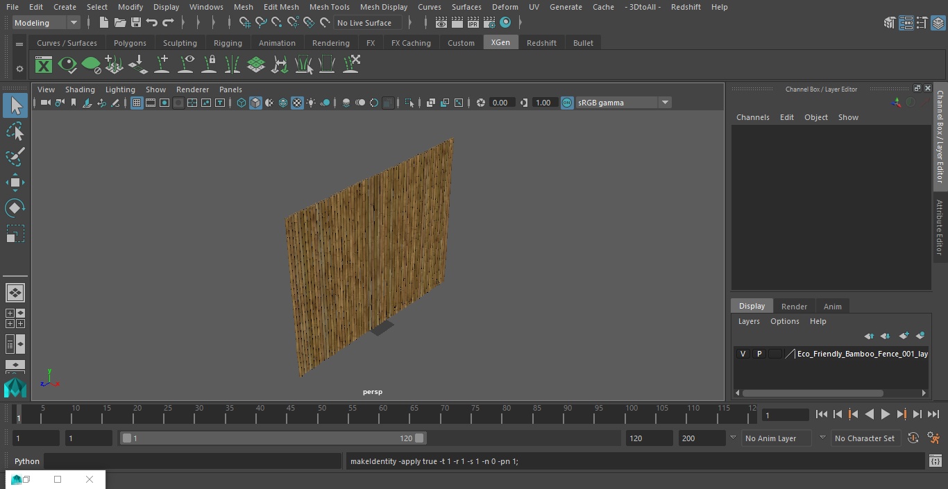 3D model Eco-Friendly Bamboo Fence