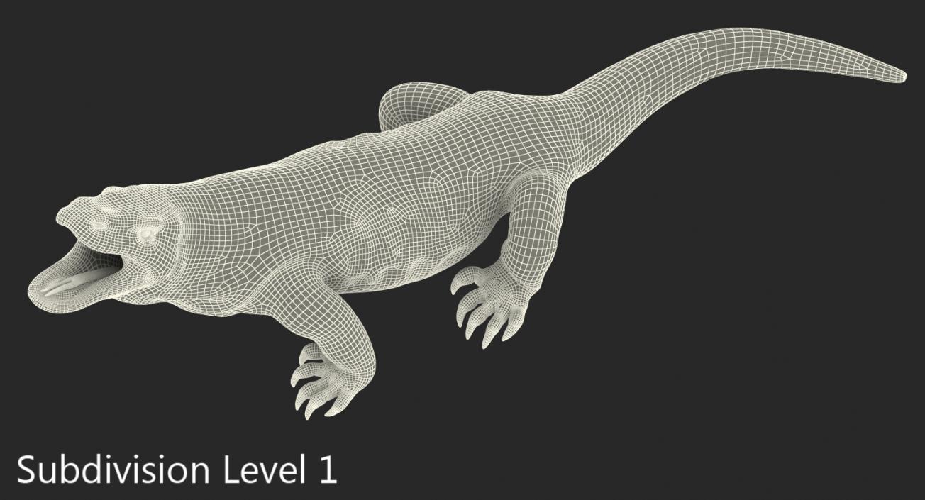 Komodo Dragon Standing Pose 3D